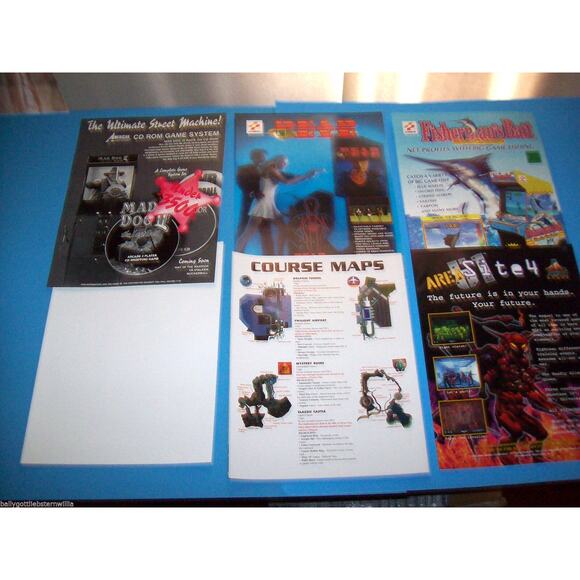 Arcade FLYERS Fisherman's Bait Dead Eye Area 51 Super GT Surf Planet Fast Draw - Picture 2 of 3